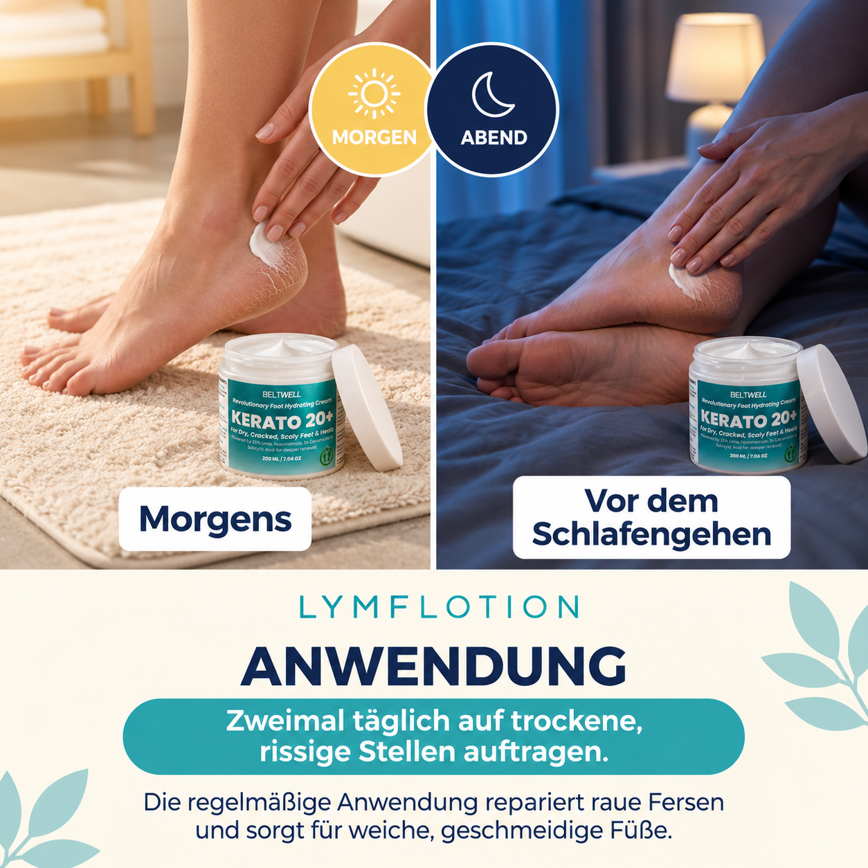 Urea 20% Intensiv-Fußcreme für trockene & rissige Füße, nicht fettend